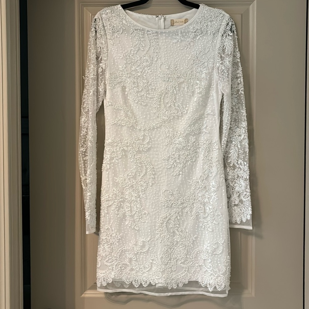 Altar'd State White Sheath Long Sleeve Dress
